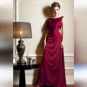 NWT Jade Couture " Black Cherry" Red Mother's Special Occasion Dress 8